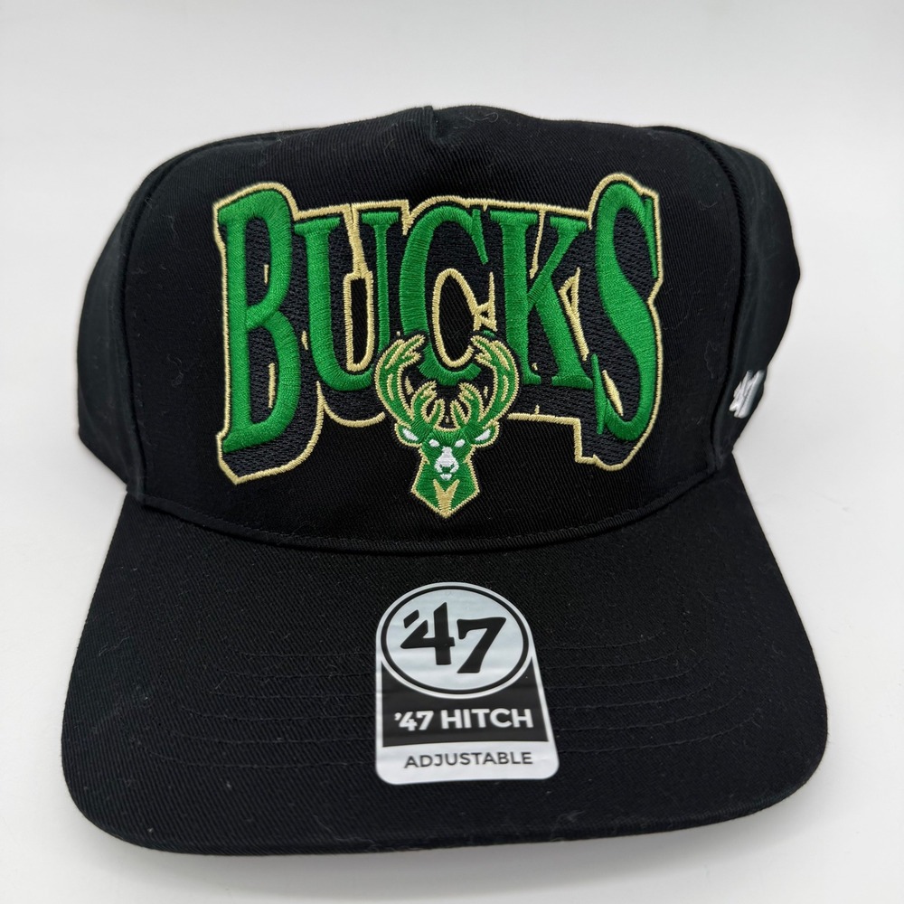 Milwaukee Bucks 47 Brand Hitch Snapback Hat Black K-EGTTM13CNP-BKA OSFA